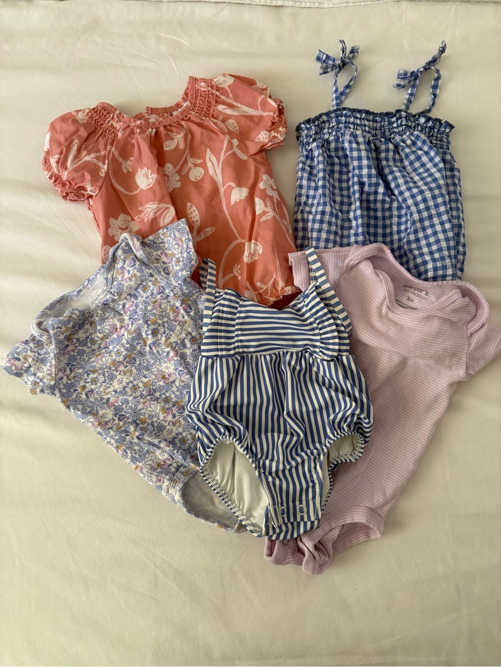 Carter’s Bundle Baby Girl Onesies Spring Summer Outfits 3M Like New